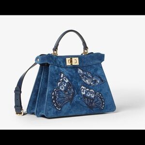 Fendi Blue Satchel with Butterfly Design